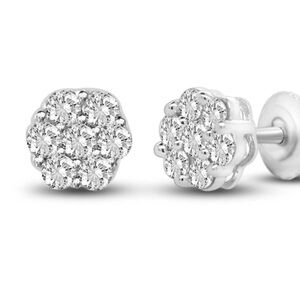 Diamond Earrings 1/3 ct tw Round 14K White Gold